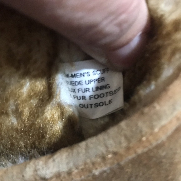 LAMO MEN'S SCUFF Faux Fur Chestnut Suede Upper Slippers size L - Picture 11 of 11